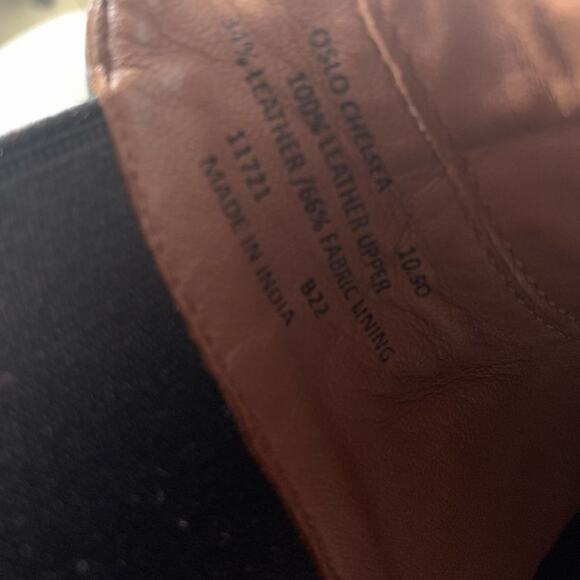 POLO Size 10.5 Black Crackled Leather Chelsea Boots main image 5